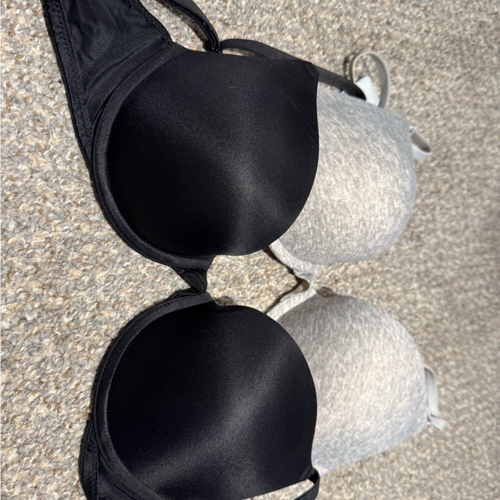 Victoria's Secret Black and Gray Bra Duo